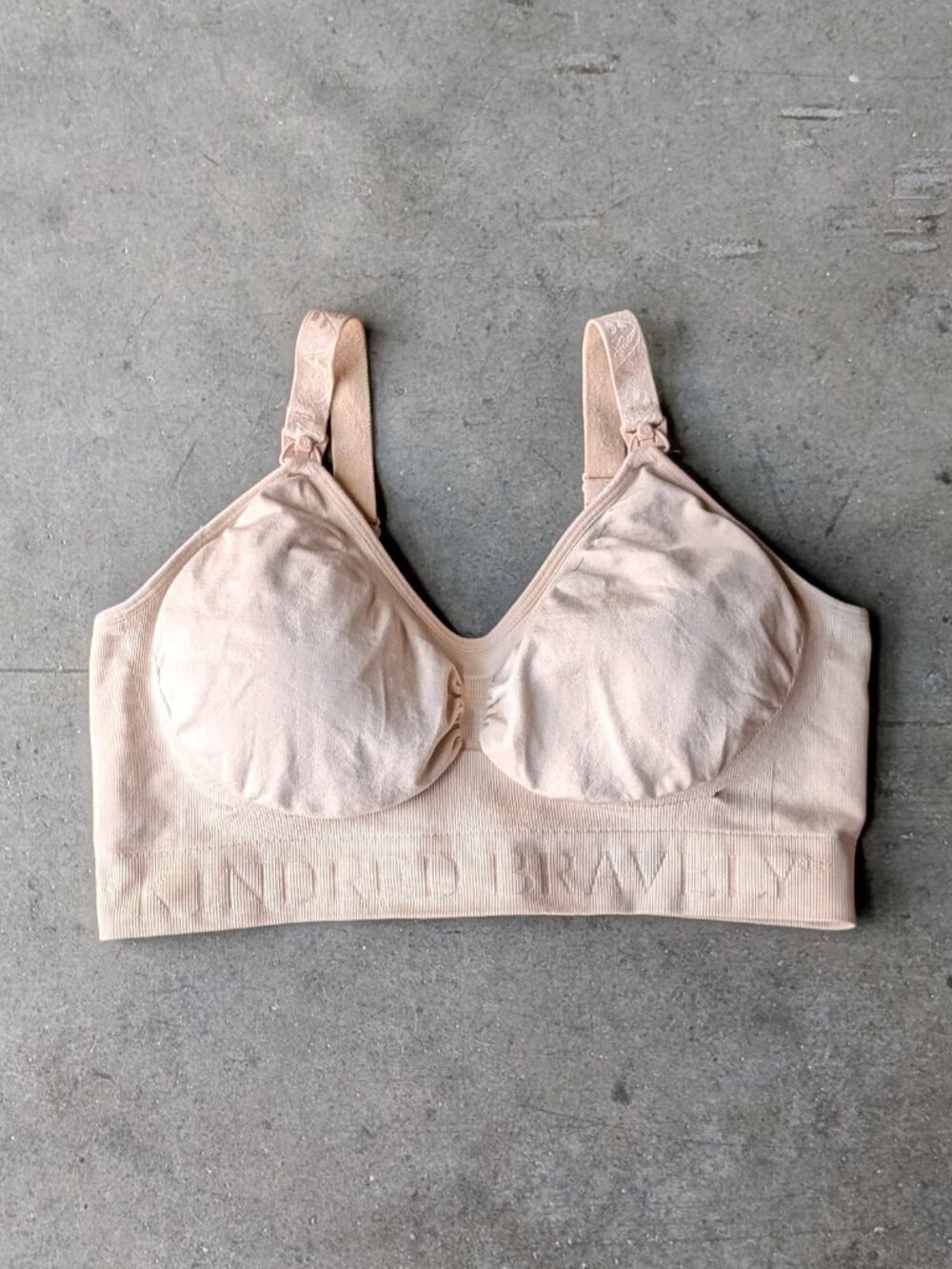 Kindred Bravely Simply Sublime Nursing Bra in Tan medium busty